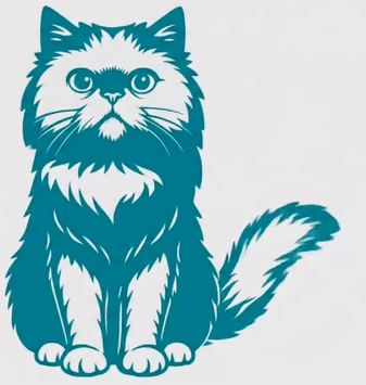 The glosy cat mascot wagging its tail